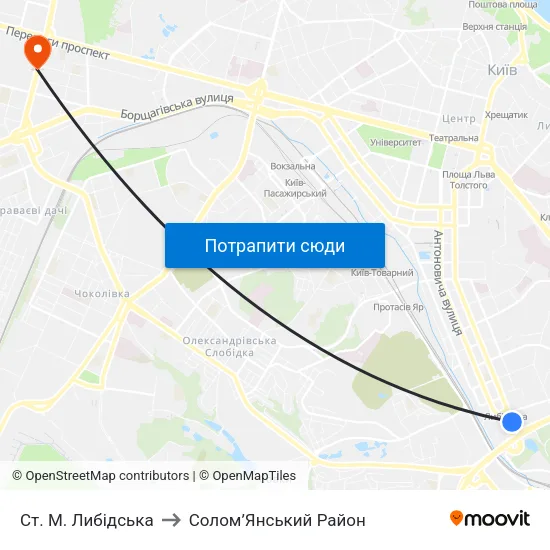 Ст. М. Либідська to Солом’Янський Район map