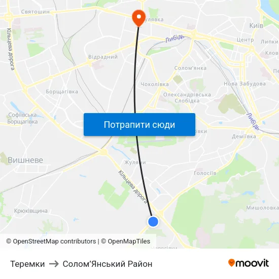Теремки to Солом’Янський Район map