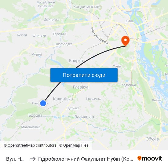 Вул. Нова to Гідробіологічний Факультет Нубіп (Корпус 1) map