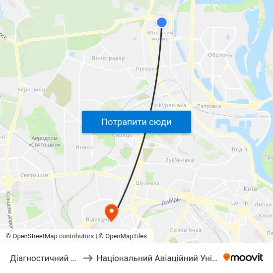 Діагностичний Центр to Національний Авіаційний Університет map