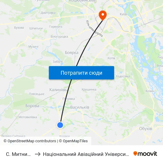 С. Митниця to Національний Авіаційний Університет map