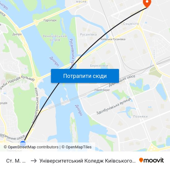 Ст. М. Видубичі to Університетський Коледж Київського Університету Ім. Б. Грінченка map