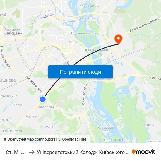Ст. М. Теремки to Університетський Коледж Київського Університету Ім. Б. Грінченка map