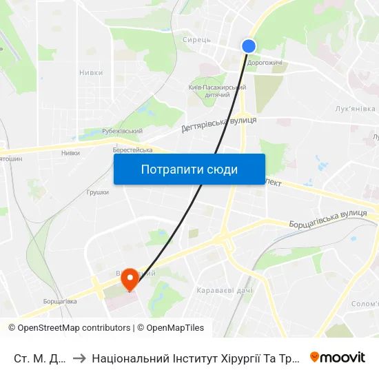 Ст. М. Дорогожичі to Національний Інститут Хірургії Та Трансплантології Імені О.О. Шалімова map