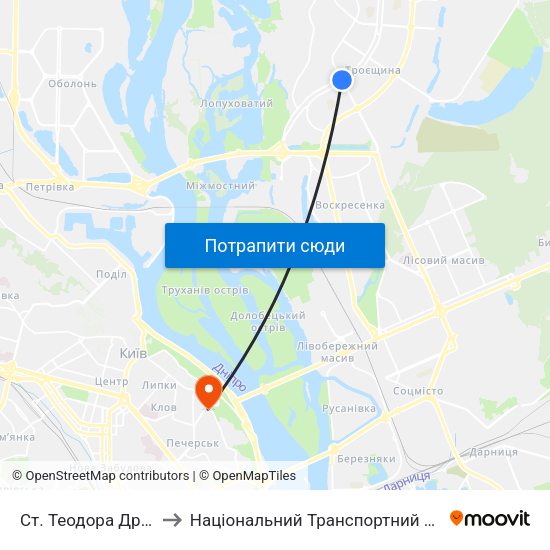 Cт. Теодора Драйзера to Національний Транспортний Університет map