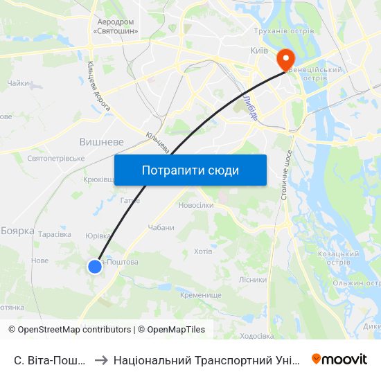 С. Віта-Поштова to Національний Транспортний Університет map