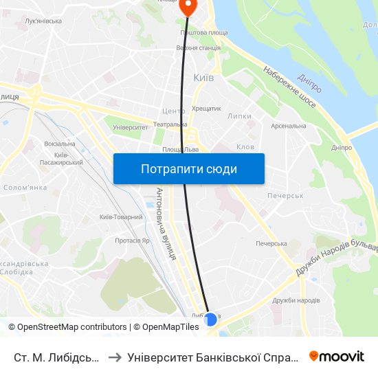 Ст. М. Либідська to Університет Банківської Справи map