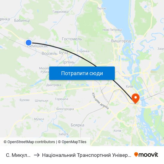 С. Микуличі to Національний Транспортний Університет map