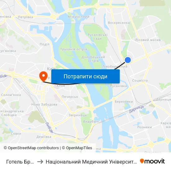 Готель Братислава to Національний Медичний Університет Імені О. О. Богомольця map