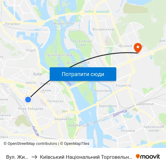 Вул. Жилянська to Київський Національний Торговельно-Економічний Університет map