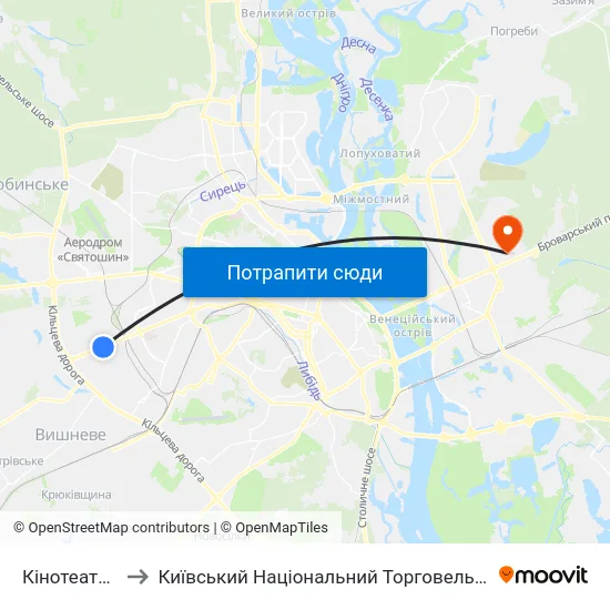 Кінотеатр Лейпциг to Київський Національний Торговельно-Економічний Університет map