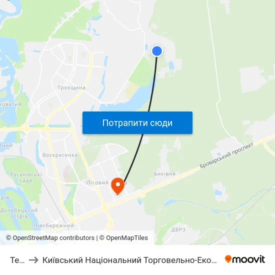 Тец-6 to Київський Національний Торговельно-Економічний Університет map