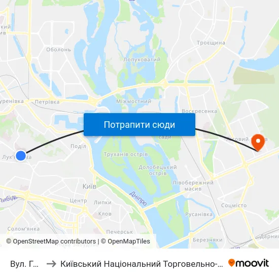 Вул. Герцена to Київський Національний Торговельно-Економічний Університет map