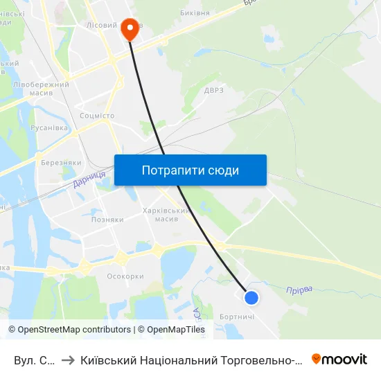 Вул. Садова to Київський Національний Торговельно-Економічний Університет map