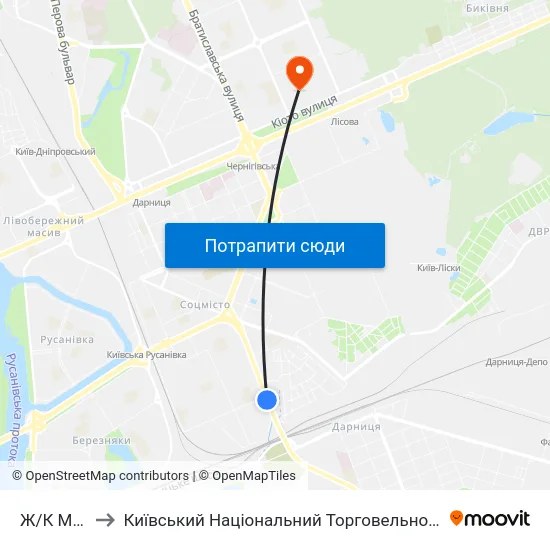 Ж/К Мега-Сiтi to Київський Національний Торговельно-Економічний Університет map