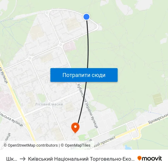 Школа to Київський Національний Торговельно-Економічний Університет map