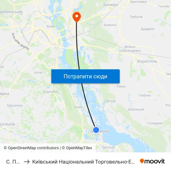 С. Плюти to Київський Національний Торговельно-Економічний Університет map