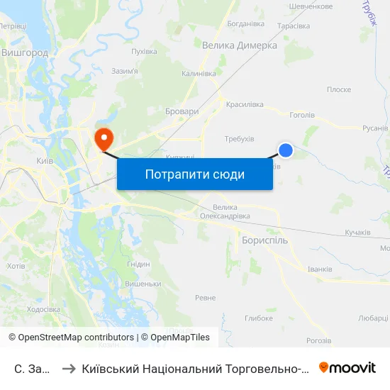 С. Займище to Київський Національний Торговельно-Економічний Університет map