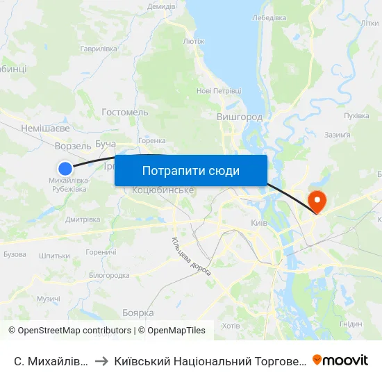 С. Михайлівка-Рубежівка to Київський Національний Торговельно-Економічний Університет map