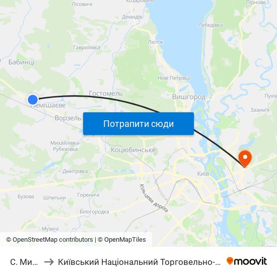 С. Микуличі to Київський Національний Торговельно-Економічний Університет map