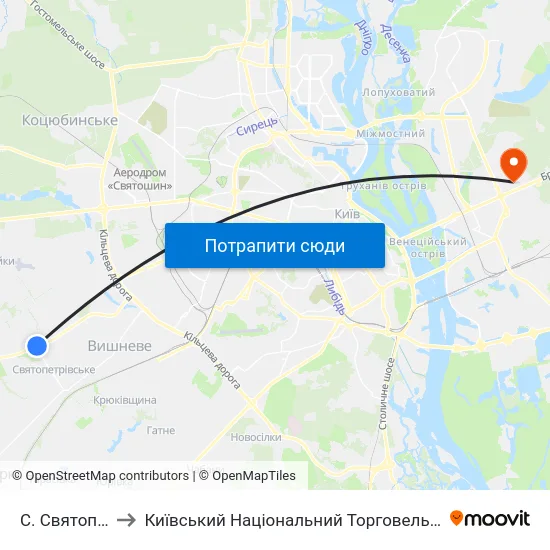 С. Святопетрівське to Київський Національний Торговельно-Економічний Університет map