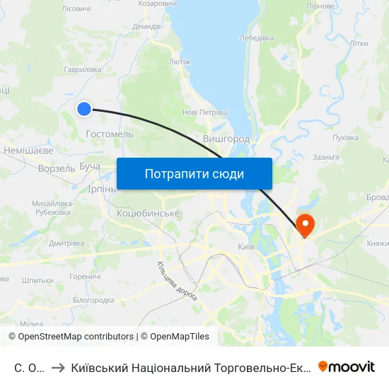 С. Озера to Київський Національний Торговельно-Економічний Університет map