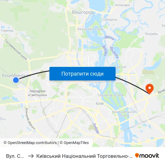Вул. Соборна to Київський Національний Торговельно-Економічний Університет map