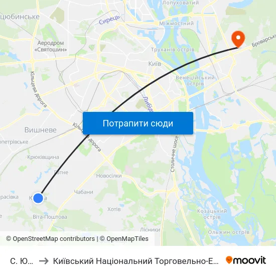 С. Юрівка to Київський Національний Торговельно-Економічний Університет map