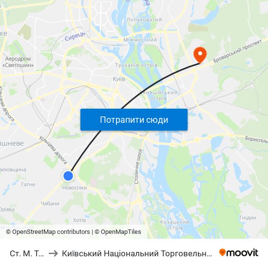 Ст. М. Теремки to Київський Національний Торговельно-Економічний Університет map