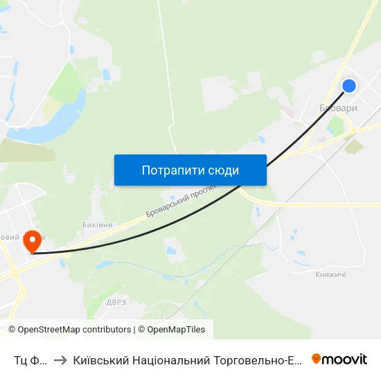 Тц Форум to Київський Національний Торговельно-Економічний Університет map