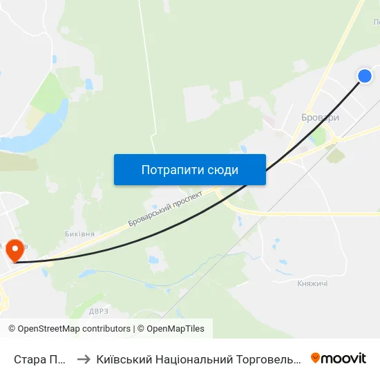Стара Поліклініка to Київський Національний Торговельно-Економічний Університет map