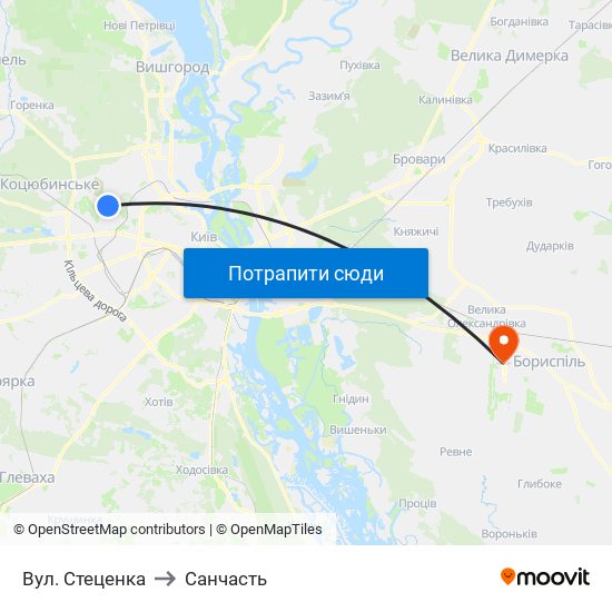 Вул. Стеценка to Санчасть map