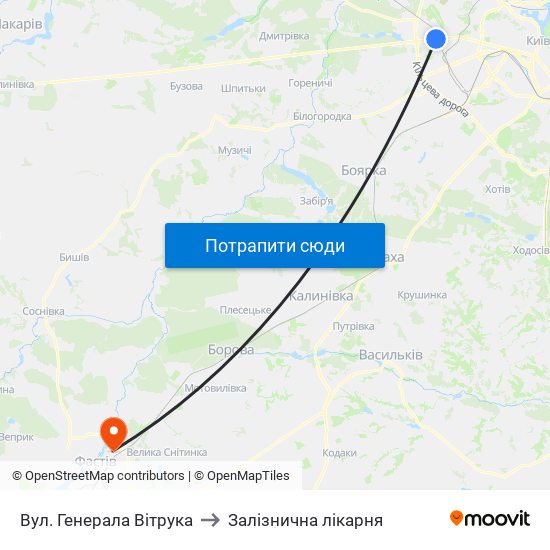 Вул. Генерала Вітрука to Залізнична лікарня map