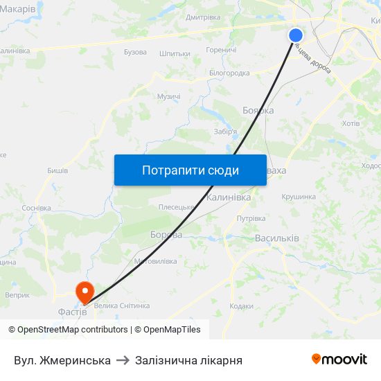 Вул. Жмеринська to Залізнична лікарня map