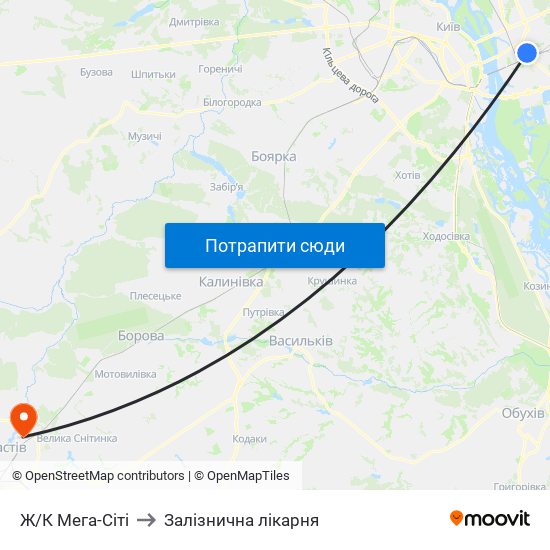 Ж/К Мега-Сiтi to Залізнична лікарня map