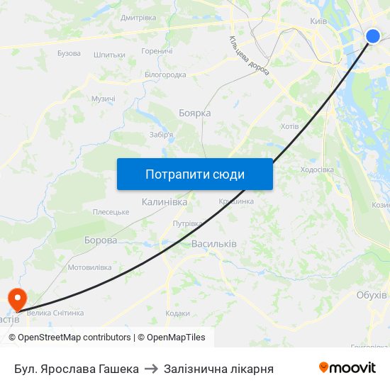 Бул. Ярослава Гашека to Залізнична лікарня map