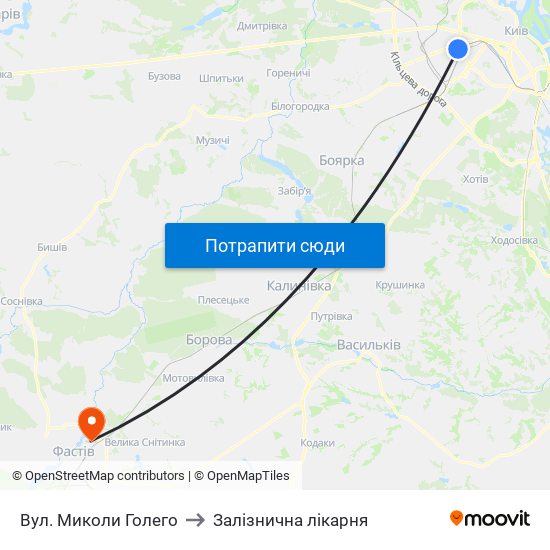 Вул. Миколи Голего to Залізнична лікарня map