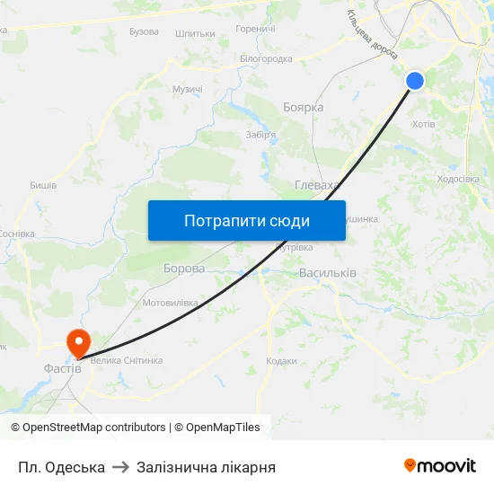 Пл. Одеська to Залізнична лікарня map