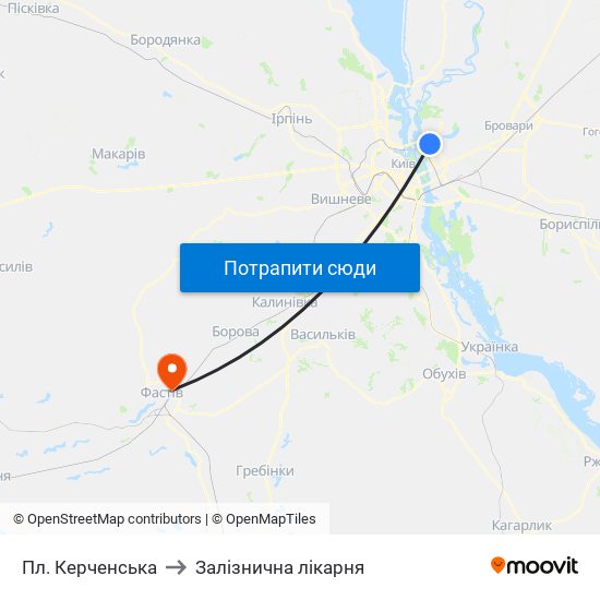 Пл. Керченська to Залізнична лікарня map