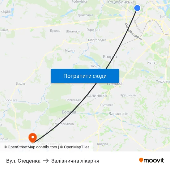 Вул. Стеценка to Залізнична лікарня map