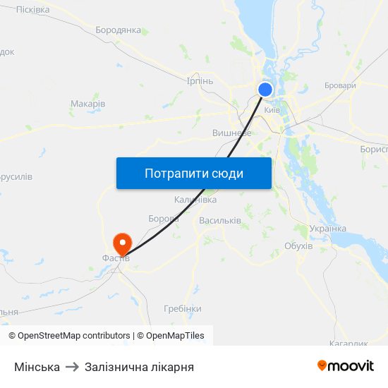 Мінська to Залізнична лікарня map