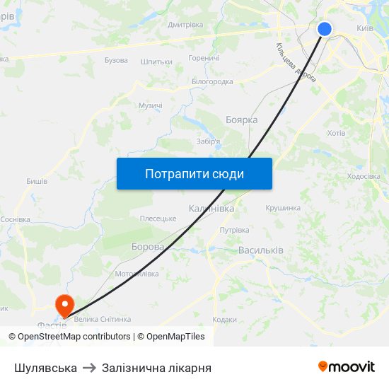 Шулявська to Залізнична лікарня map