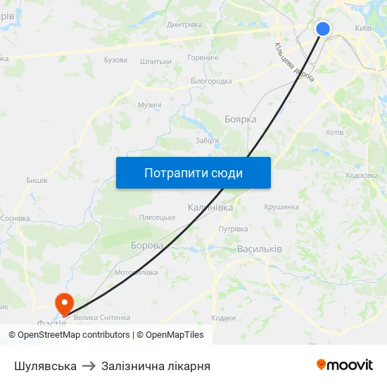 Шулявська to Залізнична лікарня map