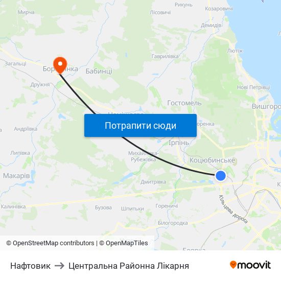 Нафтовик to Центральна Районна Лікарня map