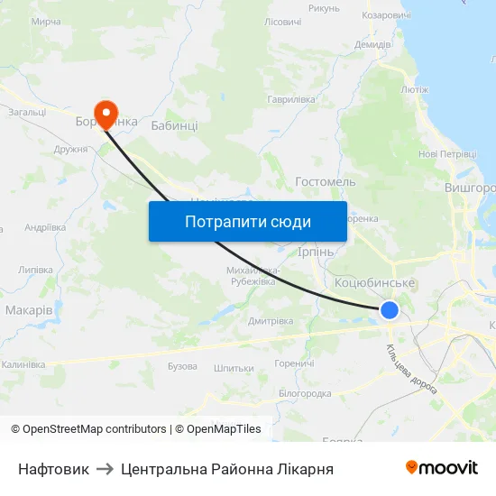Нафтовик to Центральна Районна Лікарня map