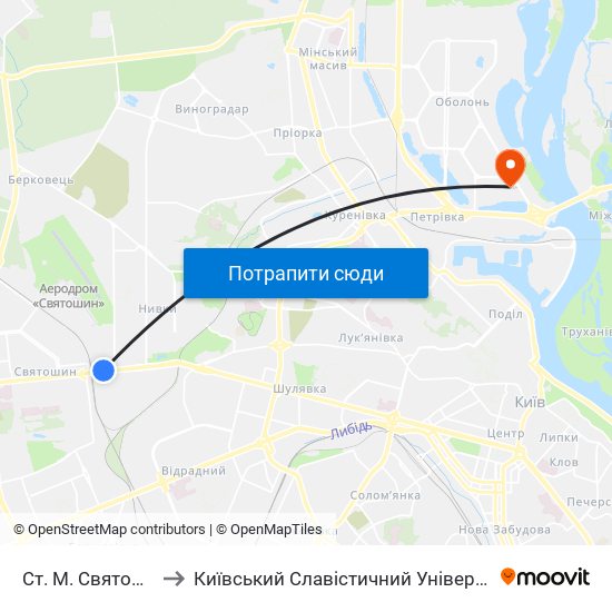 Ст. М. Святошин to Київський Славістичний Університет map