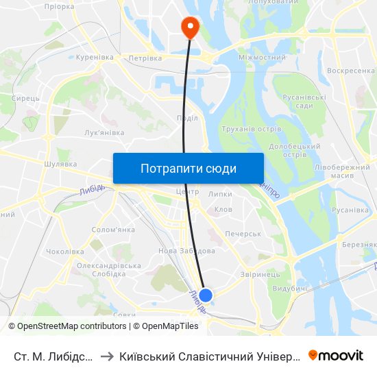 Ст. М. Либідська to Київський Славістичний Університет map