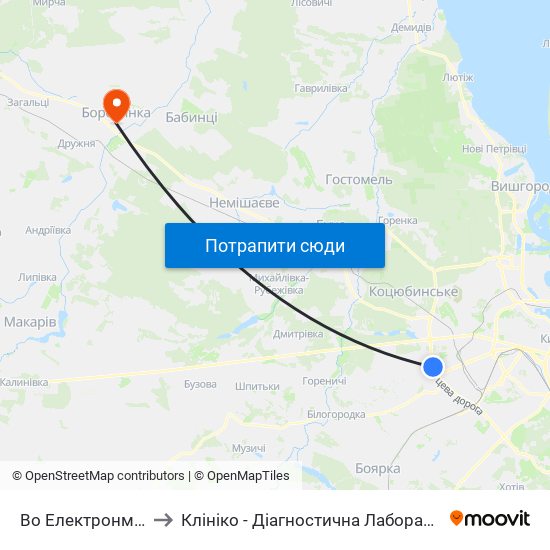 Во Електронмаш to Клініко - Діагностична Лабораторія map