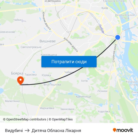 Видубичі to Дитяча Обласна Лікарня map