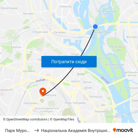 Парк Муромець to Національна Академія Внутрішніх Справ map